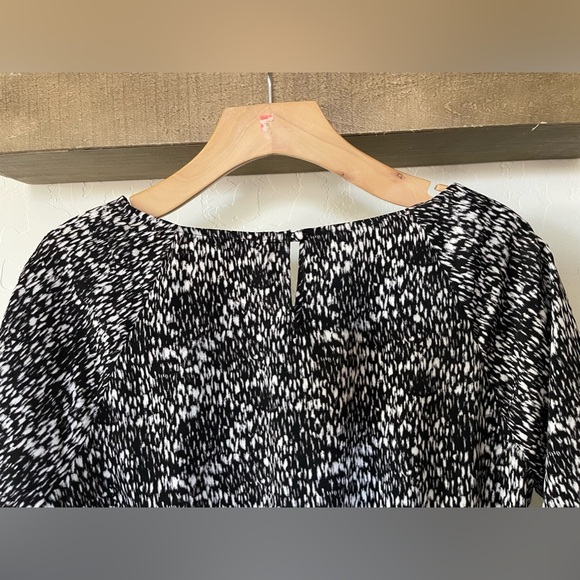 Joie| Black & White Geometric Pattern Dress, Slight Ruffle—Size Small•••Cute! - Picture 4 of 11